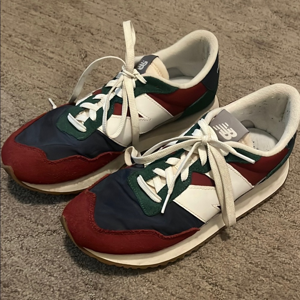 New Balance 237 Maroon Blue and Green Retro Sneakers